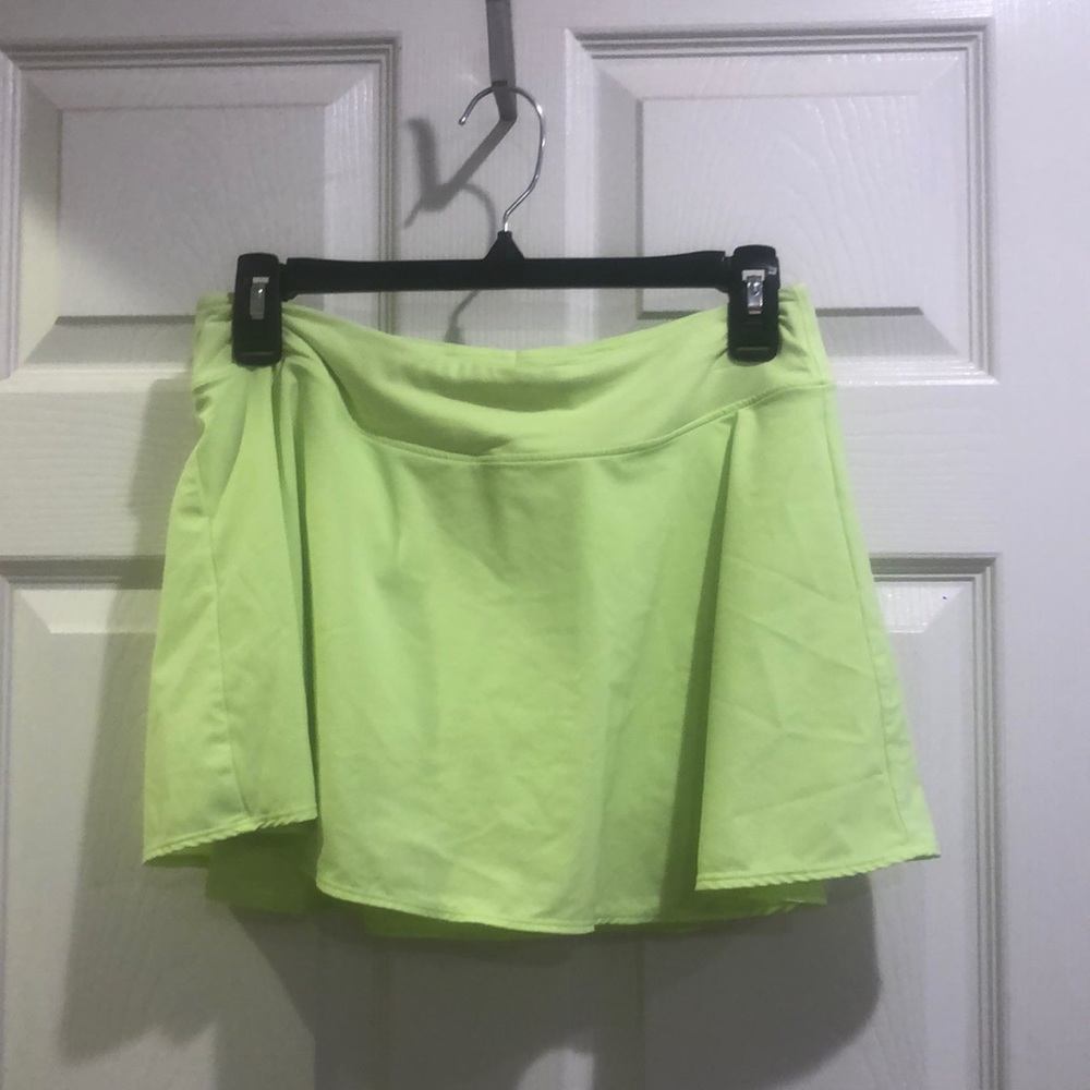Neon lime-green Nike tennis skirt